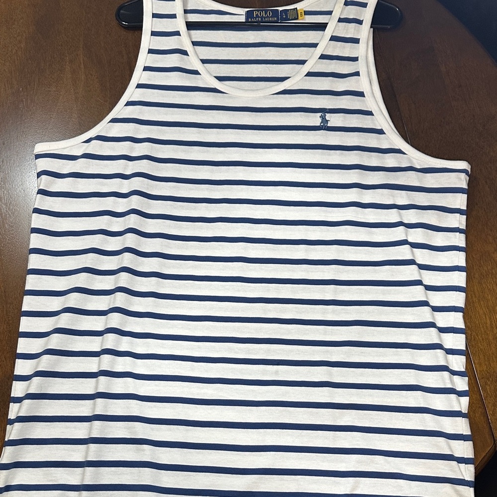 Ralph Lauren Blue and White Striped Top